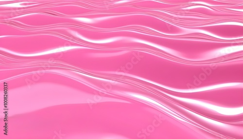 Vibrant Pink Glossy Geometric Texture with Dynamic Abstract Patterns and Fluid Lotion-like Surface in Digital Art