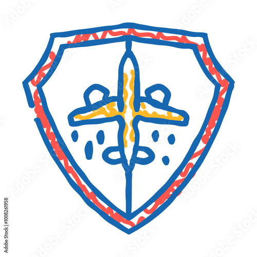 aviation safety aeronautical engineer doodle icon sketch vector. aviation safety aeronautical engineer sign. isolated symbol illustration