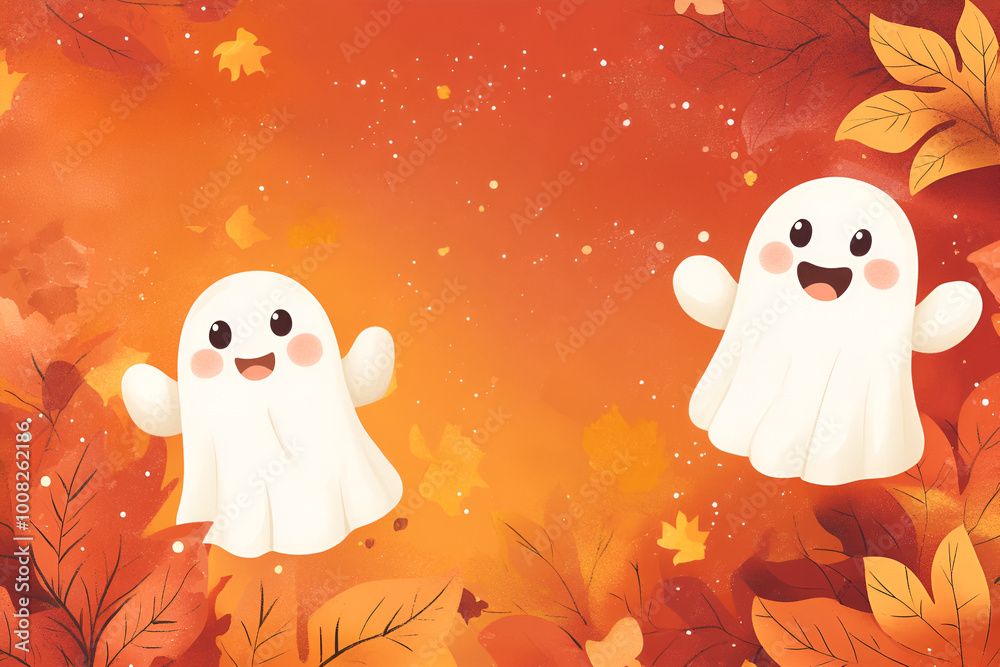 Halloween cute ghosts, bats and spiders pattern. Halloween cute ghosts, bats and spiders pattern.