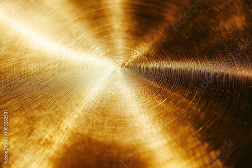 Glossy golden metal surface displaying a smooth texture