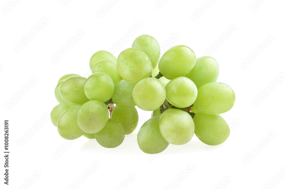 Green grape bunch isolated on white background Green grape bunch isolated on white background