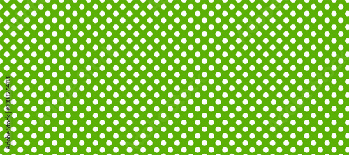 Green seamless pattern with white polka dot