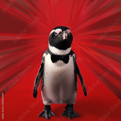 Penguin in Superhero Costume on an Adventure photo