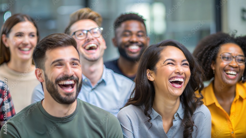 Diverse Group of People Laughing at a Comedy Show
Diverse Group of People Laughing at a Comedy Show