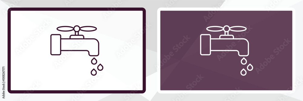 water tap outline icon. Linear vector from ecology concept. Thin line white and black water tap icon isolated on white and dark background water tap outline icon. Linear vector from ecology concept. Thin line white and black water tap icon isolated on white and dark background