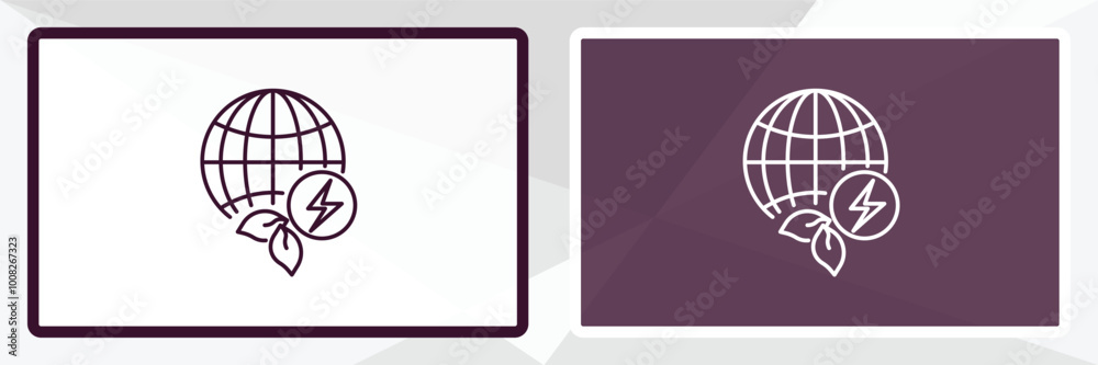 energy globe outline icon. Linear vector from ecology concept. Thin line white and black energy globe icon isolated on white and dark background energy globe outline icon. Linear vector from ecology concept. Thin line white and black energy globe icon isolated on white and dark background