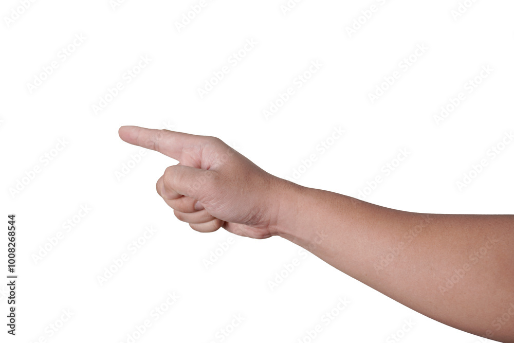 Male pointing finger hand gesture, cut out isolated Male pointing finger hand gesture, cut out isolated