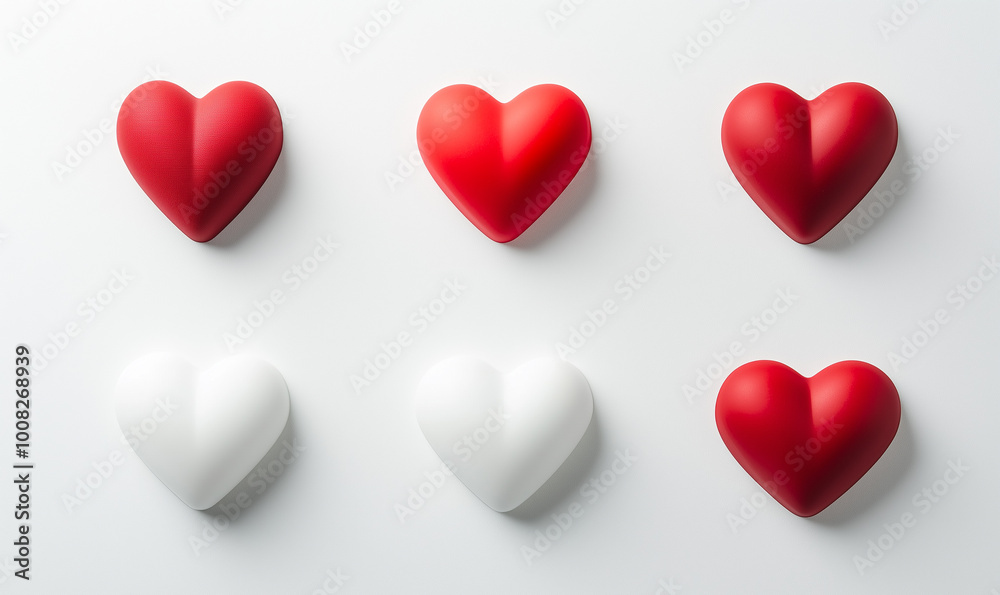 Collection of heart shapes isolated on white background Collection of heart shapes isolated on white background