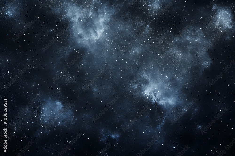 A vast starry night sky filled with clouds of cosmic dust. A vast starry night sky filled with clouds of cosmic dust.