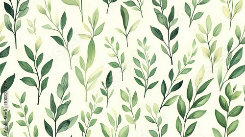 Green plant and leafs pattern. Pencil, hand drawn natural illustration. Simple organic plants design. Botany vintage graphic art. 4k wallpaper, background. Simple, minimal, clean design
