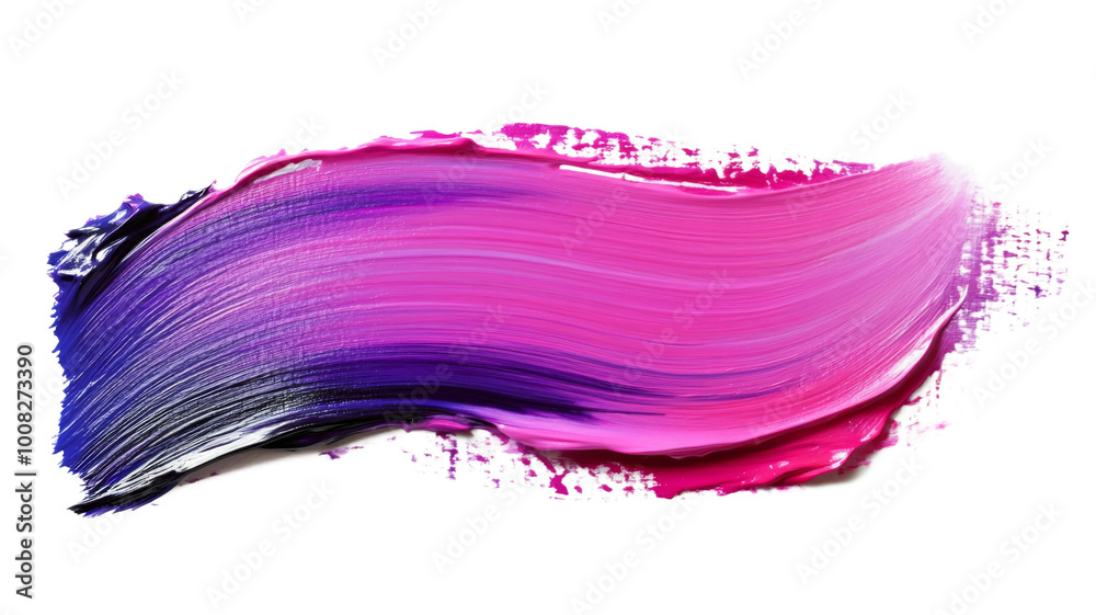 Vibrant Abstract Paint Stroke in Pink and Purple with Textured Brushstrokes on White Background Vibrant Abstract Paint Stroke in Pink and Purple with Textured Brushstrokes on White Background