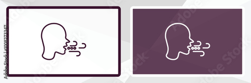 breath outline icon. Linear vector from dentist concept. Thin line white and black breath icon isolated on white and dark background