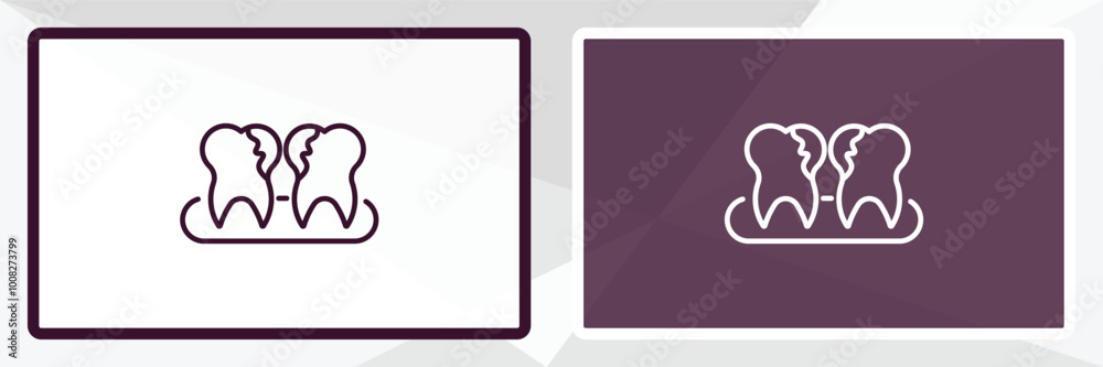 dental plaque outline icon. Linear vector from dentist concept. Thin line white and black dental plaque icon isolated on white and dark background