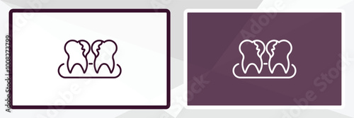 dental plaque outline icon. Linear vector from dentist concept. Thin line white and black dental plaque icon isolated on white and dark background