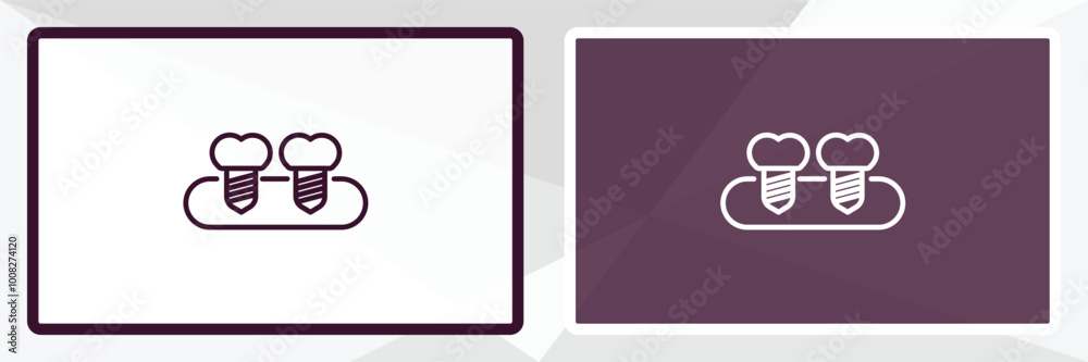 fake tooth outline icon. Linear vector from dentist concept. Thin line white and black fake tooth icon isolated on white and dark background fake tooth outline icon. Linear vector from dentist concept. Thin line white and black fake tooth icon isolated on white and dark background
