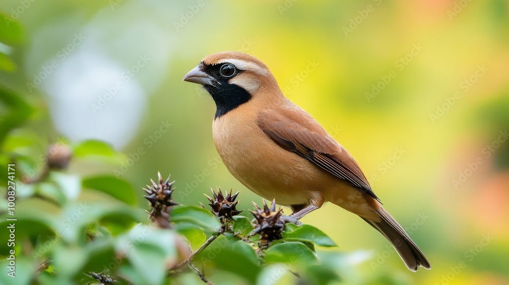 This brown bird has a black patch around its eyes, making it look like it's wearing a mask. It's called a butcher bird because it likes to stick its food on thorns. This brown bird has a black patch around its eyes, making it look like it's wearing a mask. It's called a butcher bird because it likes to stick its food on thorns.