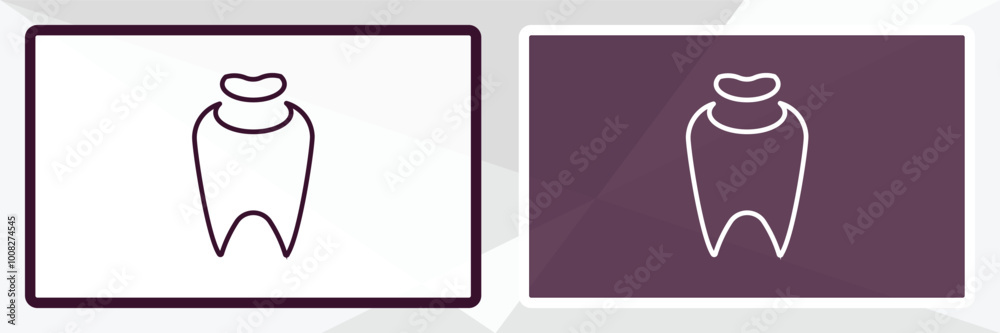 tooth filling outline icon. Linear vector from dentist concept. Thin line white and black tooth filling icon isolated on white and dark background tooth filling outline icon. Linear vector from dentist concept. Thin line white and black tooth filling icon isolated on white and dark background