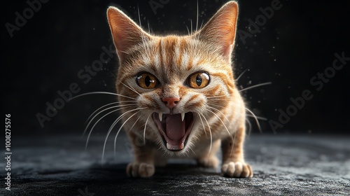 Angry and Surprised Cat Isolated on Transparent PNG Background

 photo