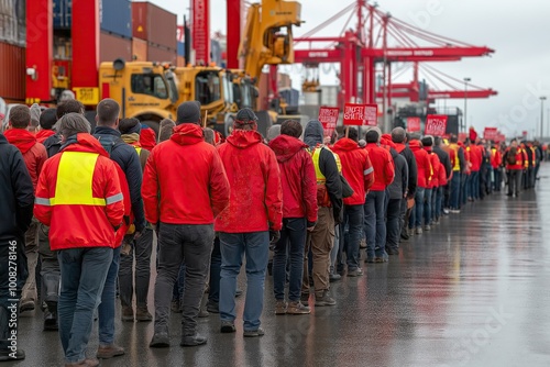 Longshoremen strike for labor rights at the port