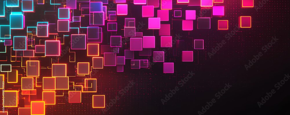 Colorful abstract geometric shapes on a dark background Colorful abstract geometric shapes on a dark background