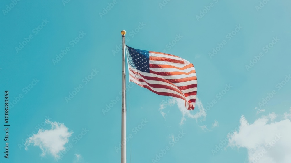 Patriotic American Flag in the Sunlight Patriotic American Flag in the Sunlight