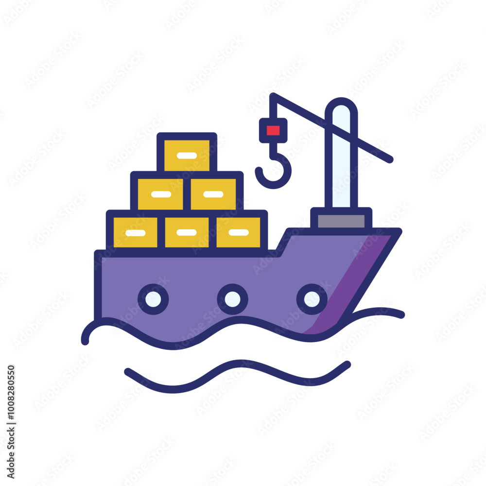 Cargo Ship icon vector stock illustration Cargo Ship icon vector stock illustration