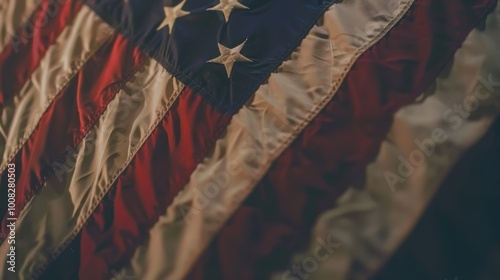 American Flag in a Field of Green photo