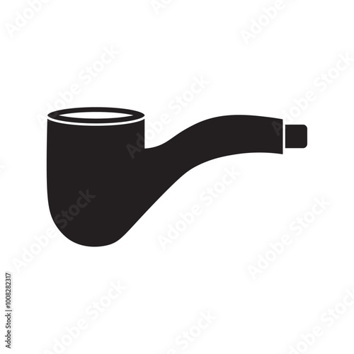 smoking pipe flat icon vector