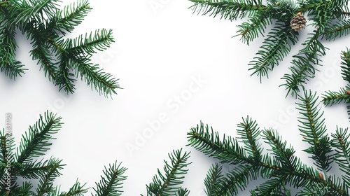 christmas background with christmas branches and decorations