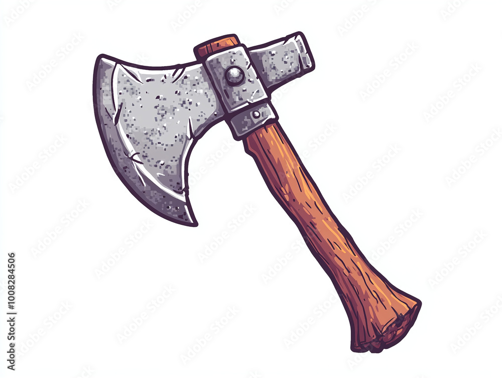 Hand Drawn Illustration of a Rustic Axe Hand Drawn Illustration of a Rustic Axe