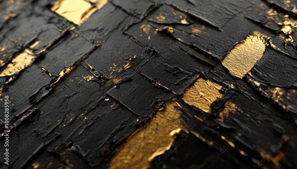 Abstract black and gold textured background. Abstract black and gold textured background.