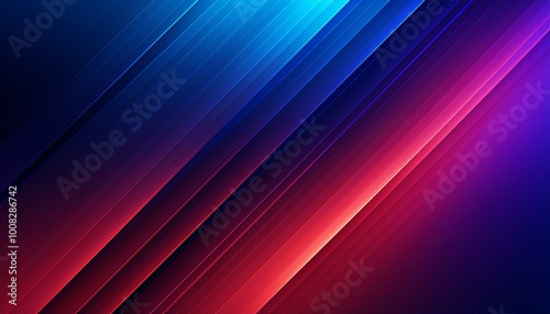 Colorful Lights Speed Concept. Vibrant Diagonal Stripes Abstract Background. Red and dark blue background. Decorative horizontal banner. Digital artwork raster bitmap illustration. 