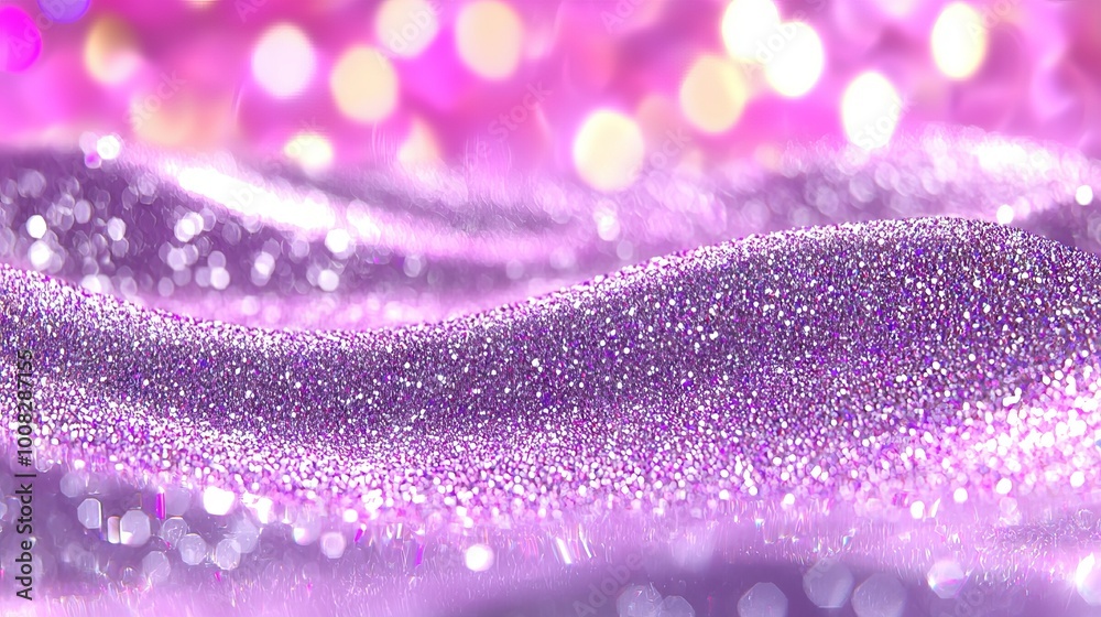 Background with pink glitter, blurry bokeh, pink wallpaper with abstract pink background