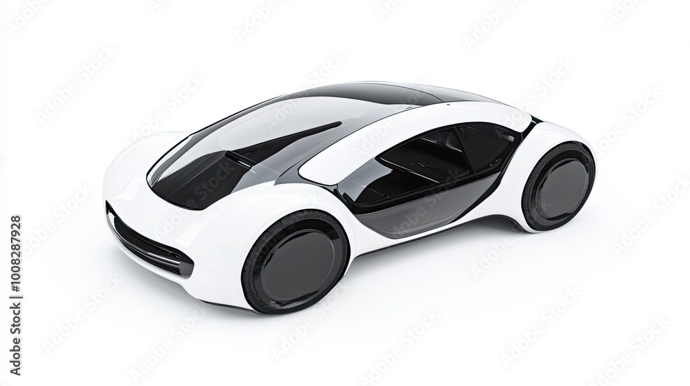 Futuristic White Concept Car with Black Accents