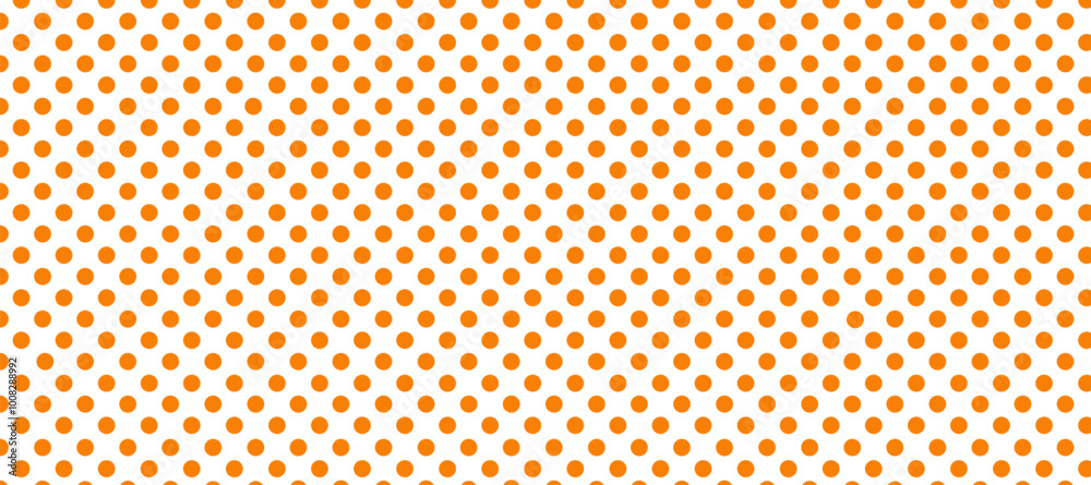 White seamless pattern with orange polka dot	