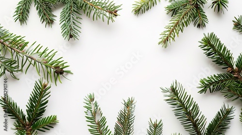 christmas background with christmas branches and decorations