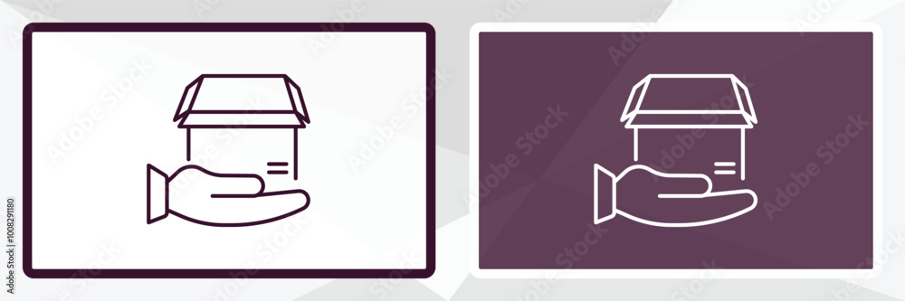 delivery outline icon. Linear vector from delivery concept. Thin line white and black delivery icon isolated on white and dark background delivery outline icon. Linear vector from delivery concept. Thin line white and black delivery icon isolated on white and dark background
