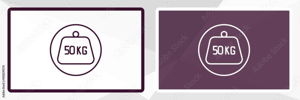 weight limit outline icon. Linear vector from delivery concept. Thin line white and black weight limit icon isolated on white and dark background