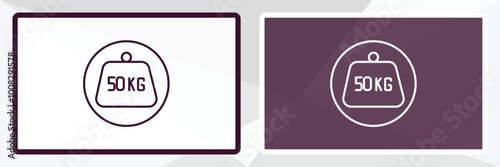 weight limit outline icon. Linear vector from delivery concept. Thin line white and black weight limit icon isolated on white and dark background