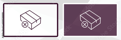 delivery cancelled outline icon. Linear vector from delivery concept. Thin line white and black delivery cancelled icon isolated on white and dark background