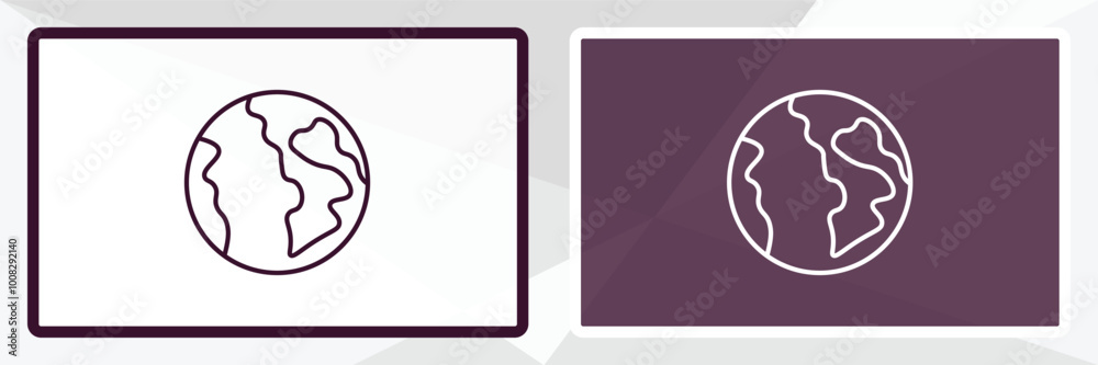 planet earth outline icon. Linear vector from delivery concept. Thin line white and black planet earth icon isolated on white and dark background planet earth outline icon. Linear vector from delivery concept. Thin line white and black planet earth icon isolated on white and dark background