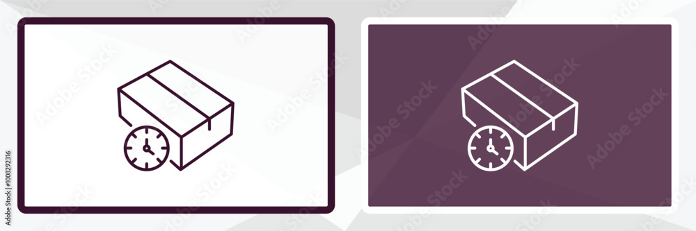 wait time outline icon. Linear vector from delivery concept. Thin line white and black wait time icon isolated on white and dark background wait time outline icon. Linear vector from delivery concept. Thin line white and black wait time icon isolated on white and dark background