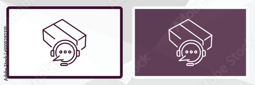 customer support outline icon. Linear vector from delivery concept. Thin line white and black customer support icon isolated on white and dark background