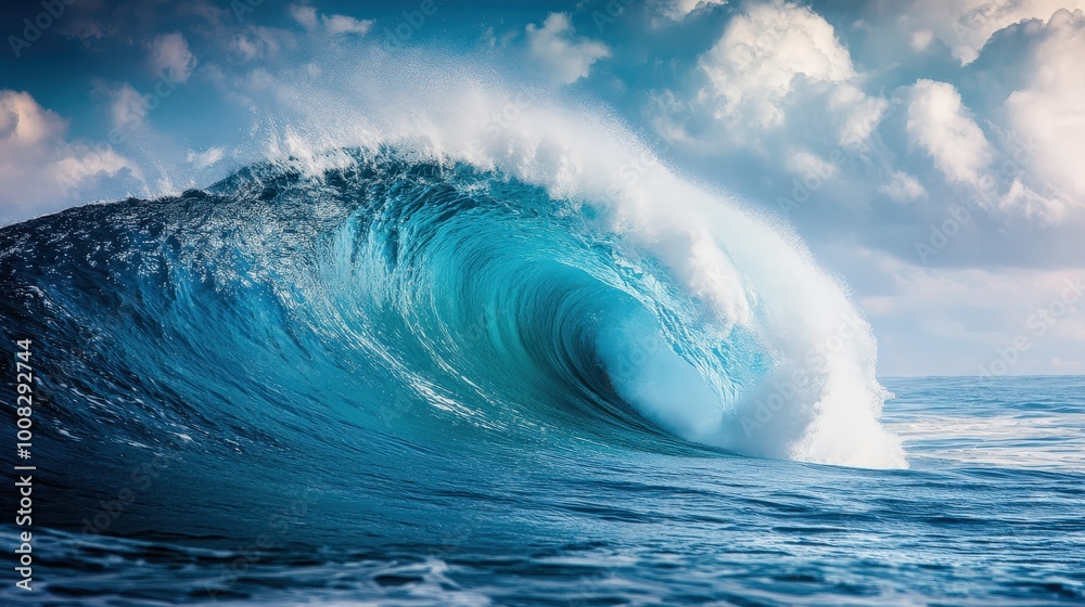 Crashing Ocean Wave During a Storm, Powerful Nature Scene Crashing Ocean Wave During a Storm, Powerful Nature Scene