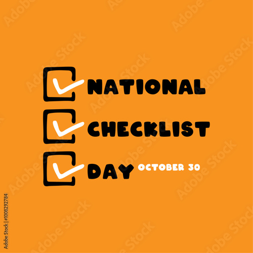 National Checklist Day. October 30.