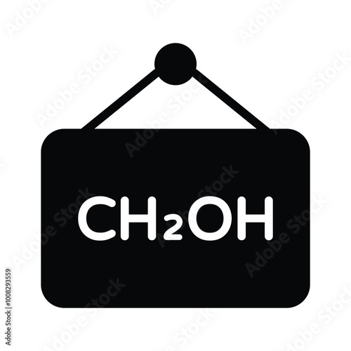 Chemical formula for methanol, commonly used in organic chemistry