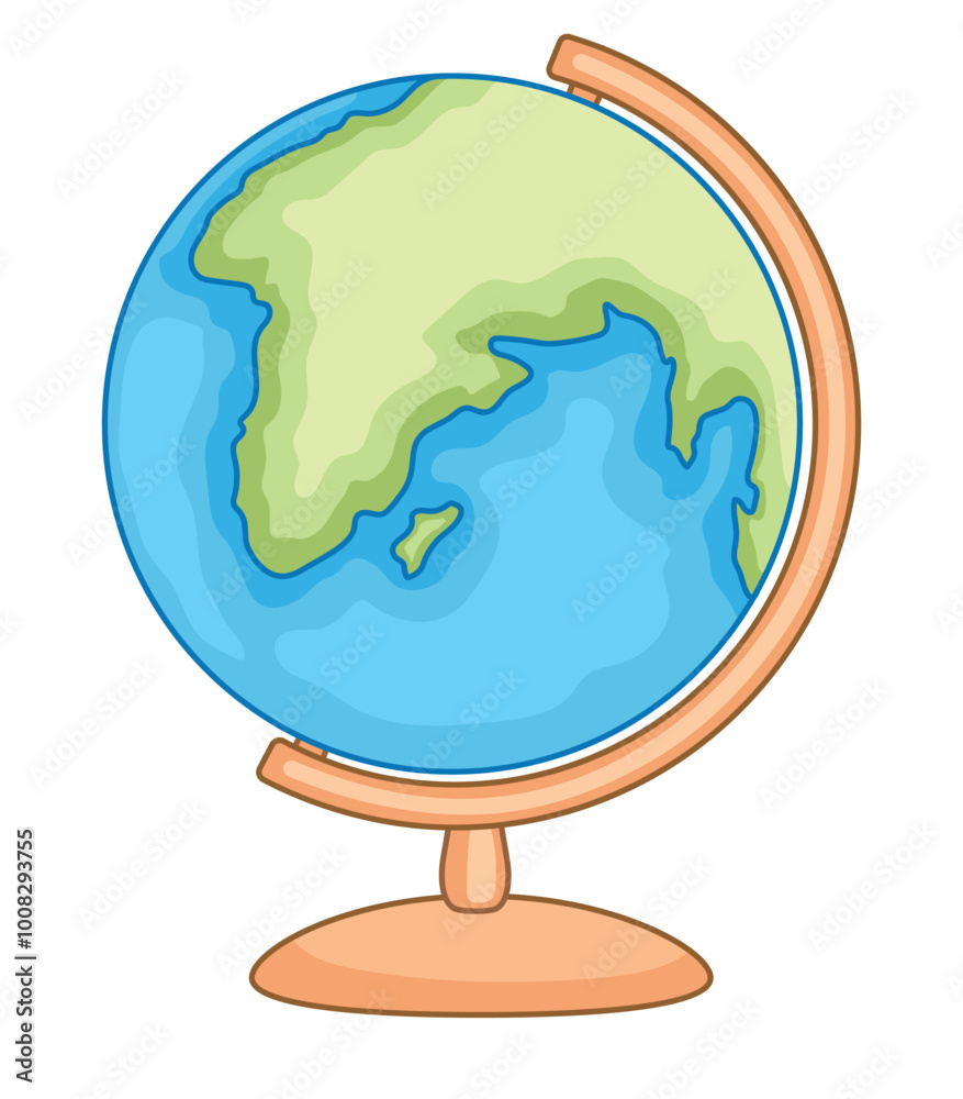 Color icon earth globe model on a white background Color icon earth globe model on a white background