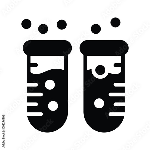 Pair of test tubes undergoing a chemical reaction, illustrating laboratory research