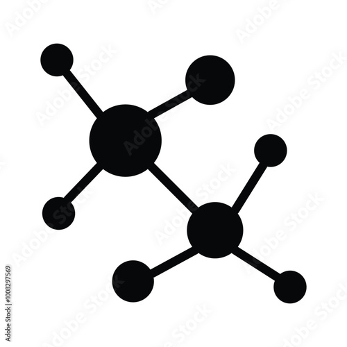 Diagram of a molecular model showcasing connections between atoms in chemistry