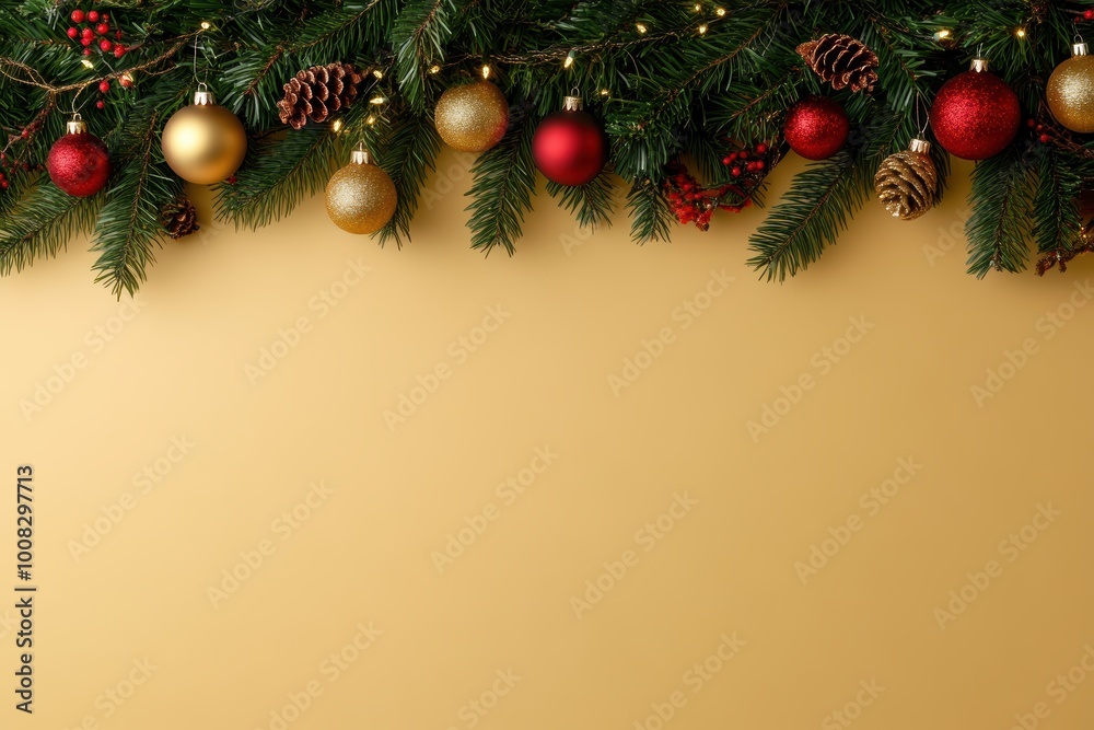 Festive christmas background with decorations copy space Festive christmas background with decorations copy space
